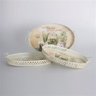 Set of 3 Oval Serving Trays Assorted