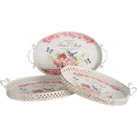 Set of 3 Oval Serving Trays Assorted