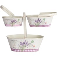 Set of 3 Handle Planters - Assorted Colors