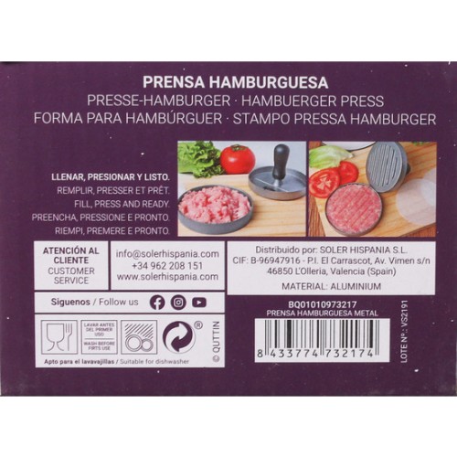 Quttin Metal Hamburger Press