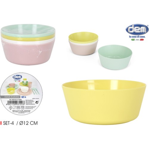 Set of 4 Pastel PP Bowls by DEM