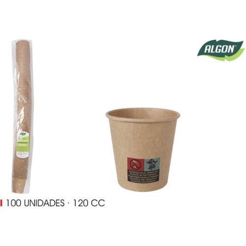 Set of 100 Kraft Paper Cup 120cc
