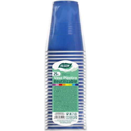 Set de 25 vasos bicolor azul-blanco