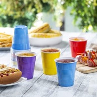 Set de 25 vasos bicolor azul-blanco