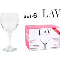 Set of 6 Large Wine Glasses 365cc Misket