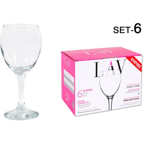 Set of 6 Empire 245cc Wine Glasses