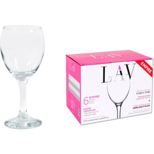 Set of 6 Empire 245cc Wine Glasses