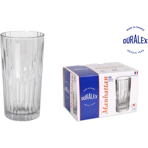 Set of 6 Transparent Glasses 30.5cl Manhattan
