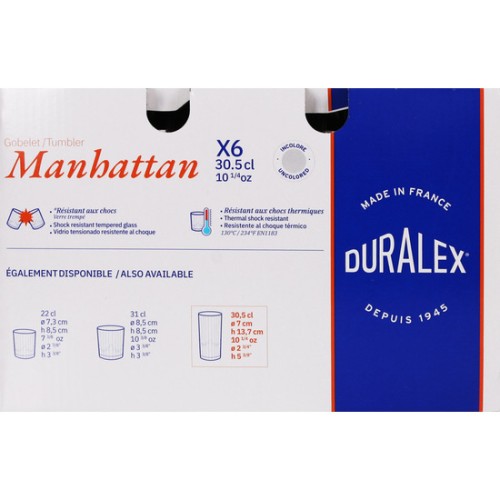 Set 6 Vasos Transparentes 30.5cl Manhattan