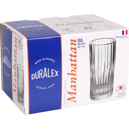 Set 6 Vasos Transparentes 30.5cl Manhattan
