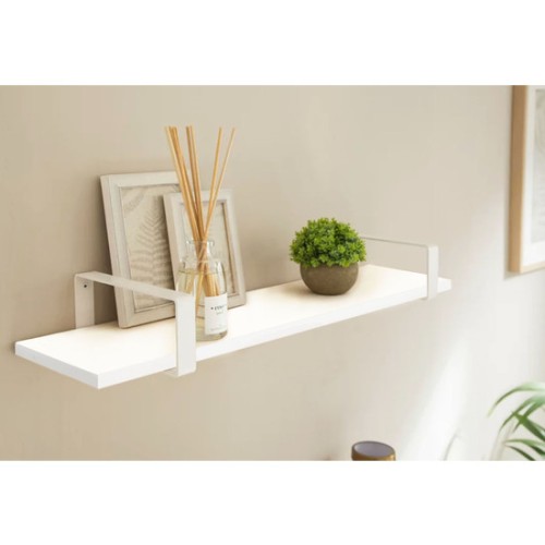 Estante MDF White con Soporte 80x23.5x1.5 Confortime
