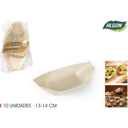 Set-10 Barquillas Madera 12.5cm