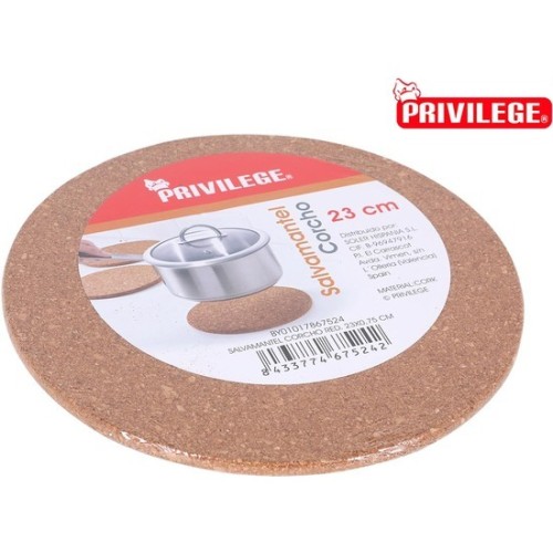 23x0.75cm Round Cork Trivet Privilege