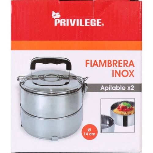 Privilege Double Plate Lunch Box 14cm Steel - Practical Food Storage