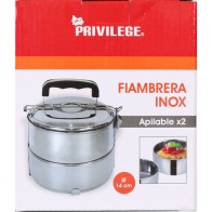 Privilege Double Plate Lunch Box 14cm Steel - Practical Food Storage