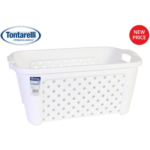 Arianna White Rectangular Laundry Basket 35L for Organized Spaces