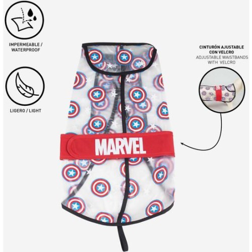 Adjustable Waterproof Dog Raincoat Captain America