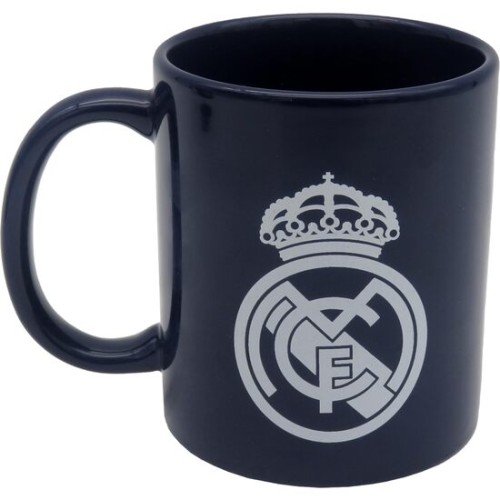 Taza Cerámica Azul Con Escudo Blanco Real Madrid