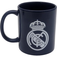 Taza Cerámica Azul Con Escudo Blanco Real Madrid