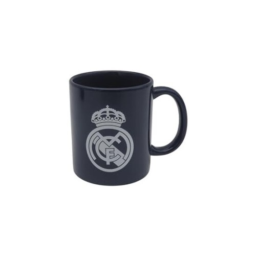 Taza Cerámica Azul Con Escudo Blanco Real Madrid