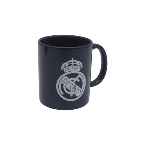 Taza Cerámica Azul Con Escudo Blanco Real Madrid