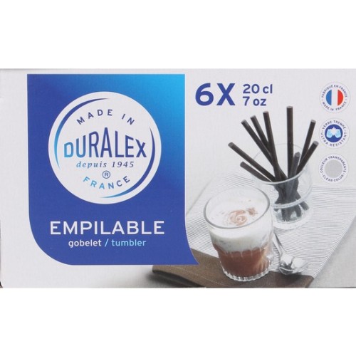 Set 6 Vasos Transparentes Apilables para Bebidas
