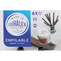 Set of 6 Stackable Transparent Glasses for Drinks