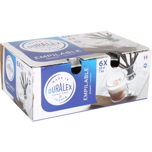 Set of 6 Stackable Transparent Glasses for Drinks