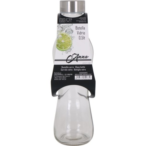 Botella Vidrio Tapon Metal 05lt
