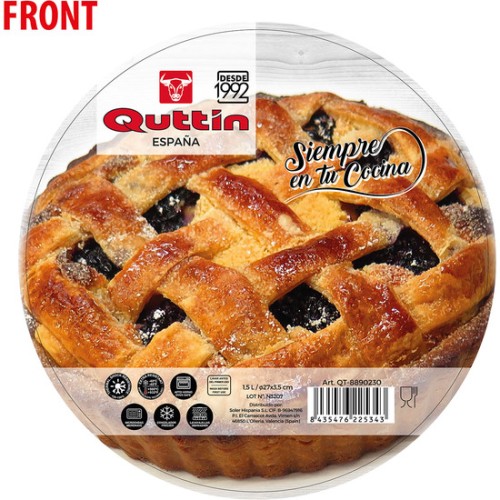 27cm Ruffled Glass Pie Mold Quttin