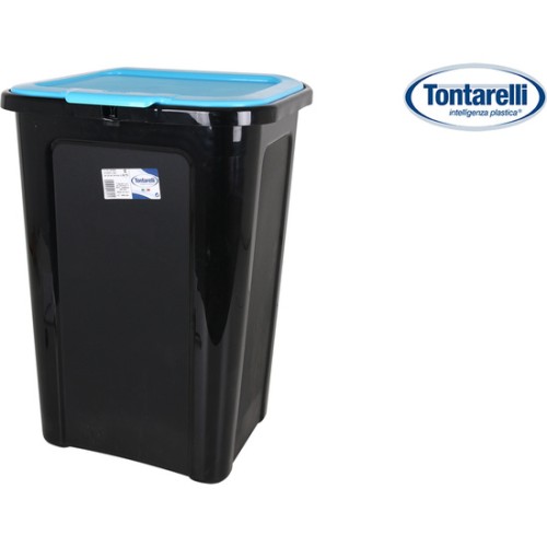 Coverline 44L Trash Bin Black Blue Lid