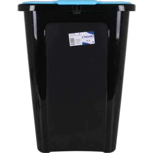 Coverline 44L Trash Bin Black Blue Lid