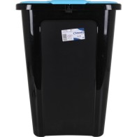Coverline 44L Trash Bin Black Blue Lid