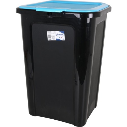 Coverline 44L Trash Bin Black Blue Lid