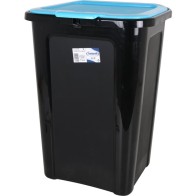 Coverline 44L Trash Bin Black Blue Lid