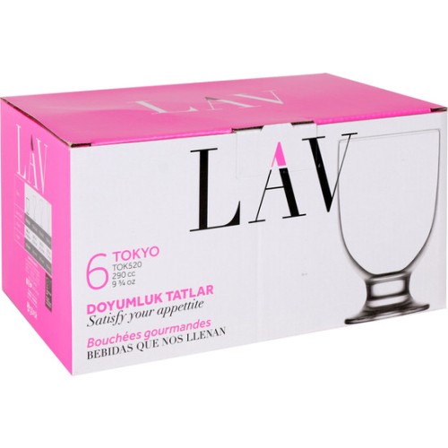 Set 6 Vasos C/pie 290cc Tokyo