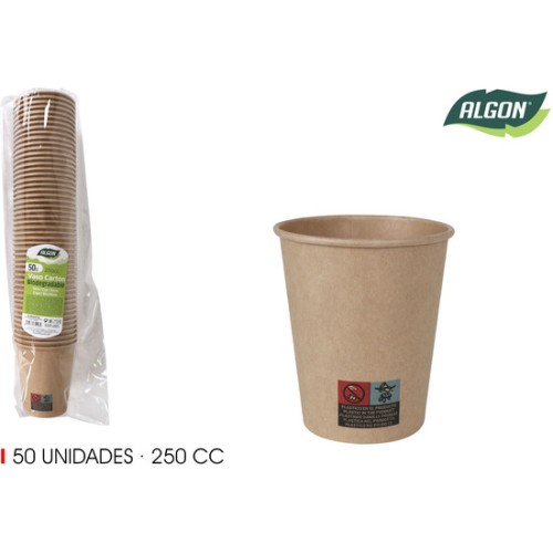 Set-50 Vaso Carton Kraft 250cc Algon