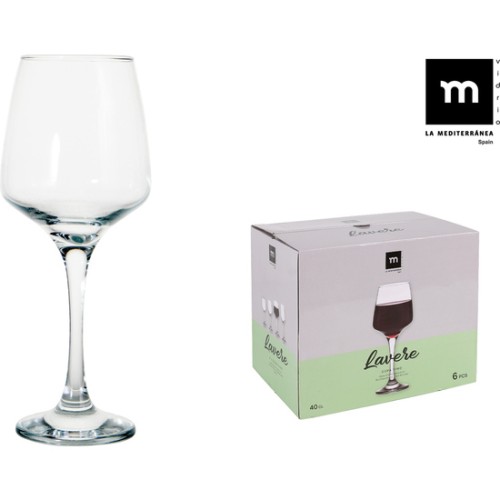 Set of 6 Wine Water Glasses 400cc Lavere Md