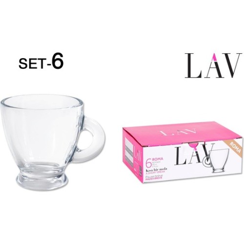 Set 6 Tazas Con Plato 95cc Espresso Roma