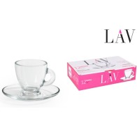 Set 6 Tazas Con Plato 95cc Espresso Roma