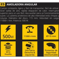 Amoladora Angular 500W 11000RPM