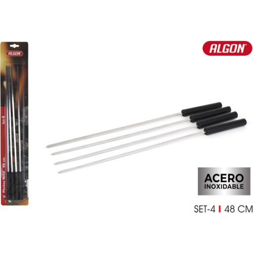Set of 4 Metal Skewers 48cm Algon