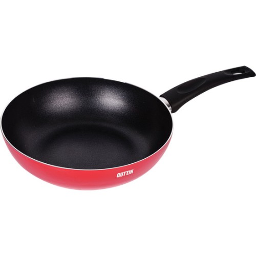 Sartén Wok Roja de 28cm Soft Touch Antiadherente Quttin - Herramienta Esencial de Cocina