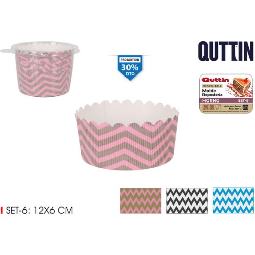 Set 6 Moldes Desechables 12x6 Quttin