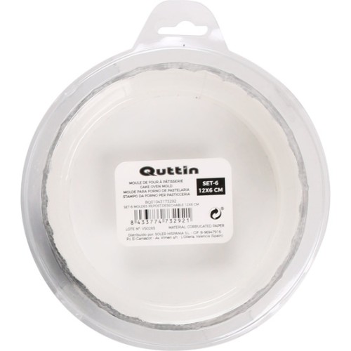 Set 6 Moldes Desechables 12x6 Quttin