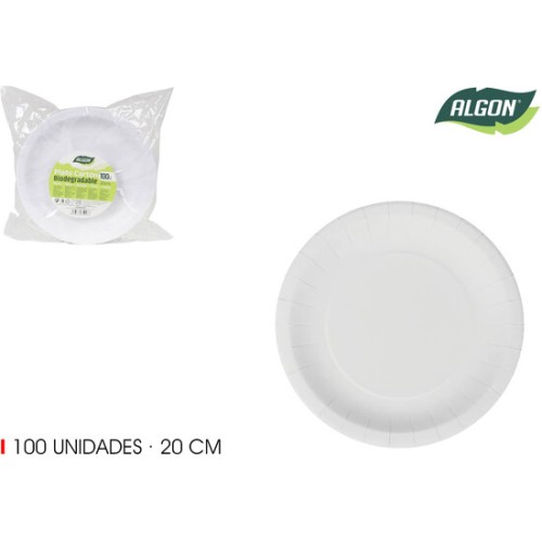 Set of 100 Soy Paper Plates 20cm