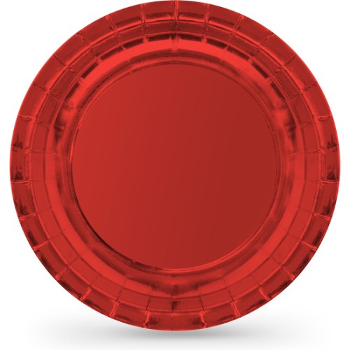Set-10 Plato Carton Rojo Red. 20cm