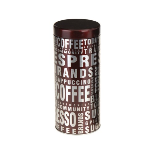 18cm Round Tin Container Coffee Design