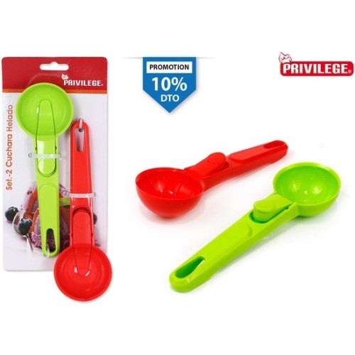 Set de 2 Cucharas de Helado Plástico Surtidas