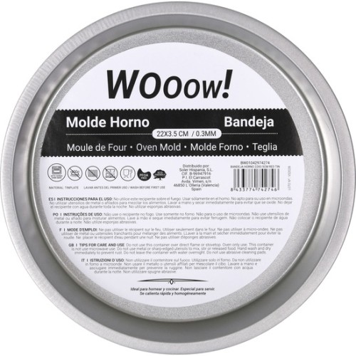 Bandeja Horno 22x3.5cm Red Tin-Wooow